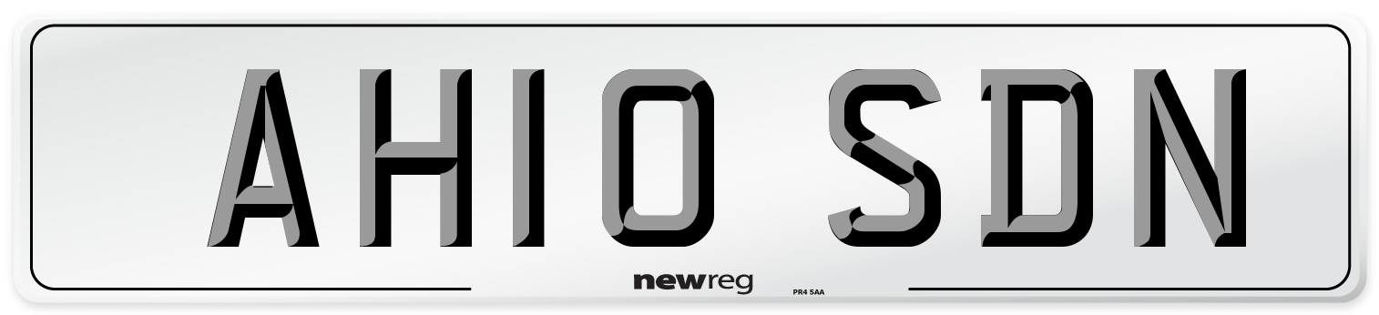 AH10 SDN Number Plate from New Reg